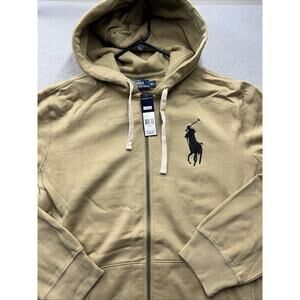 Polo Ralph Lauren Big Pony Zip Hoodie 3XL NWT Tan Black Pony